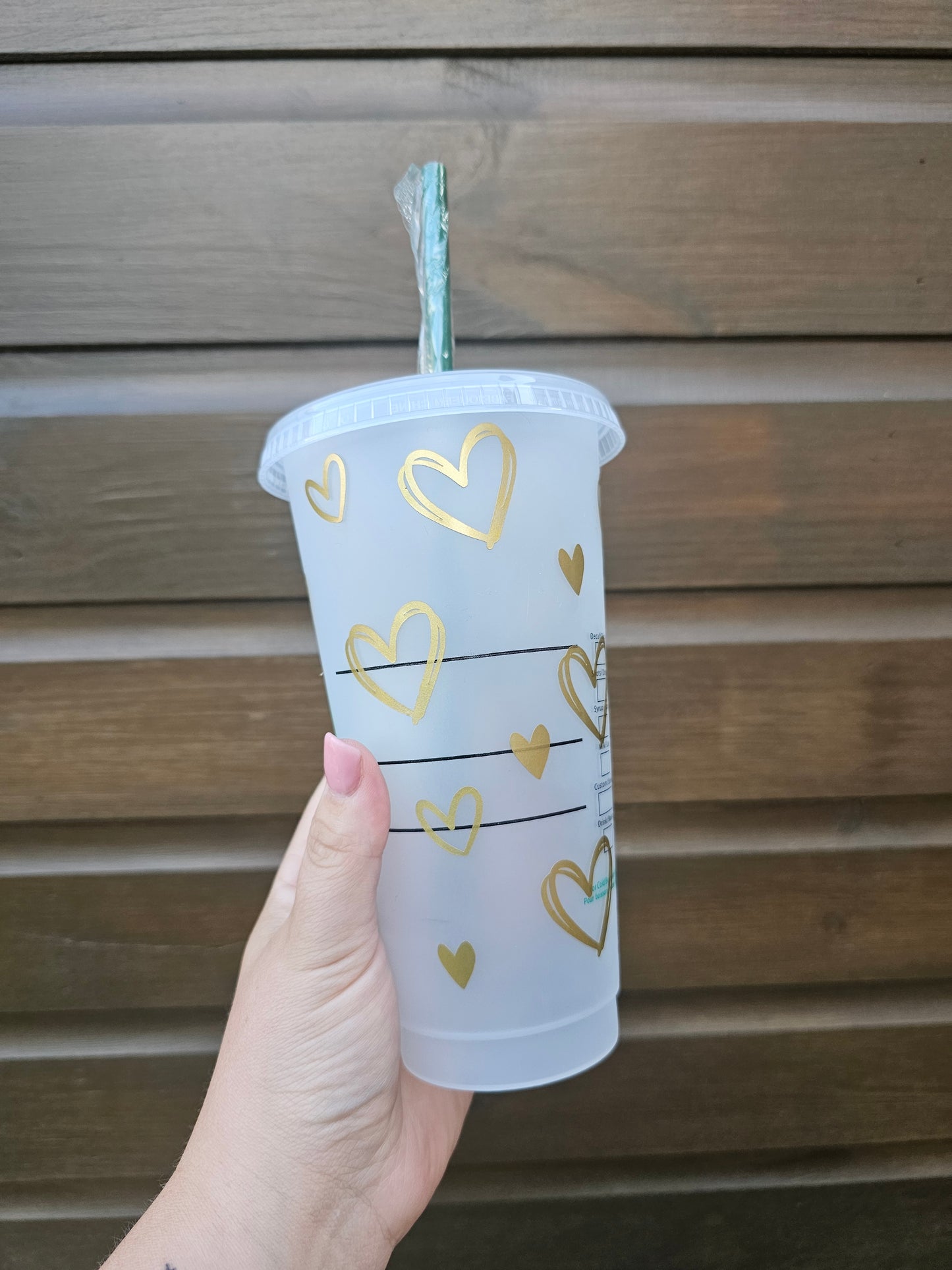 Heart Cold Cup, Personalised Cup with lid and straw