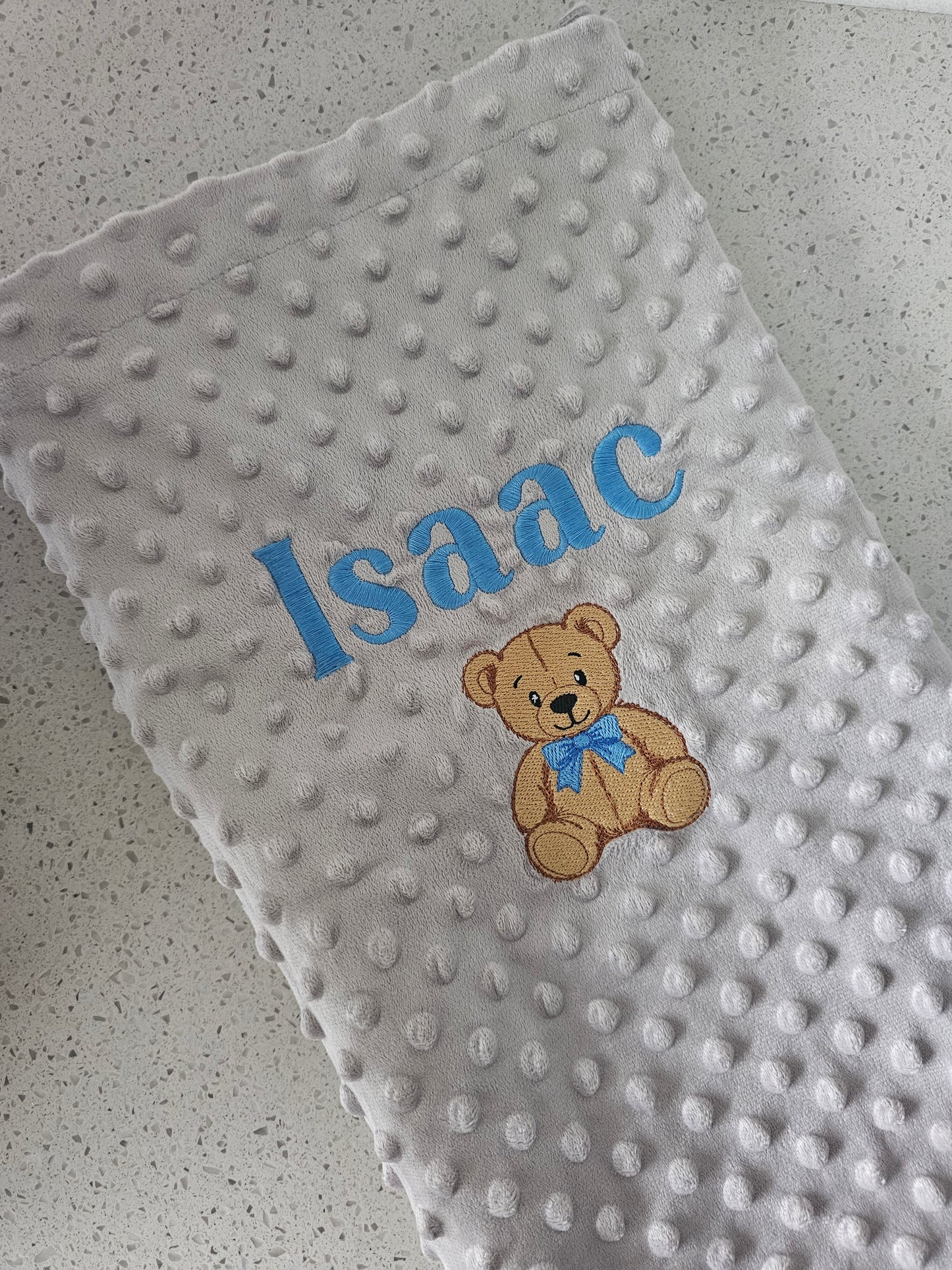 Personalised baby blanket, embroidered teddy baby blanket, new baby gift
