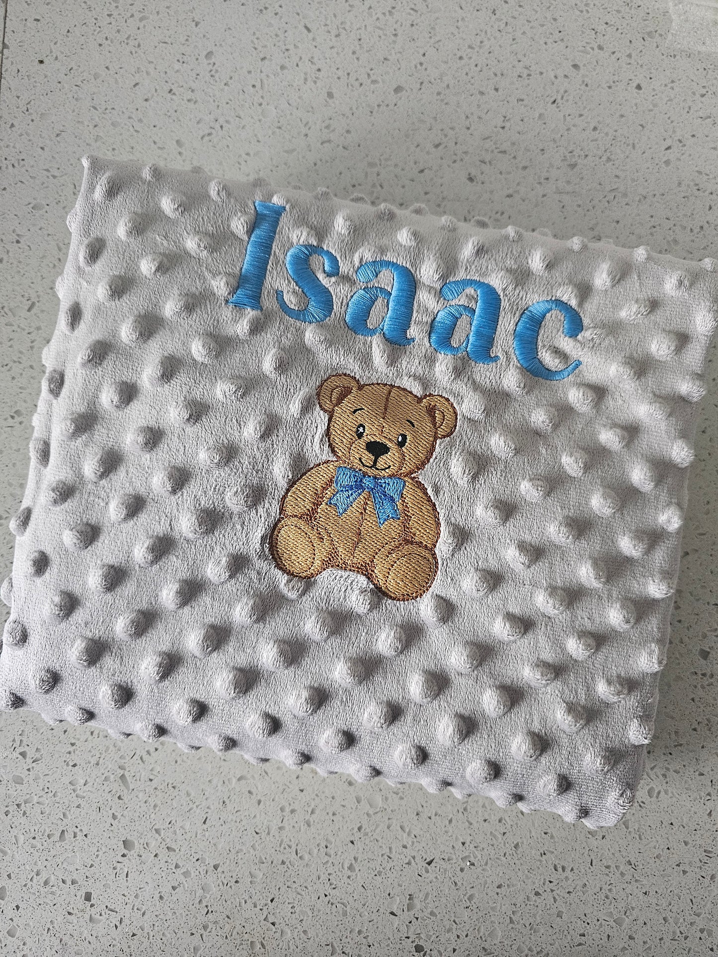 Personalised baby blanket, embroidered teddy baby blanket, new baby gift