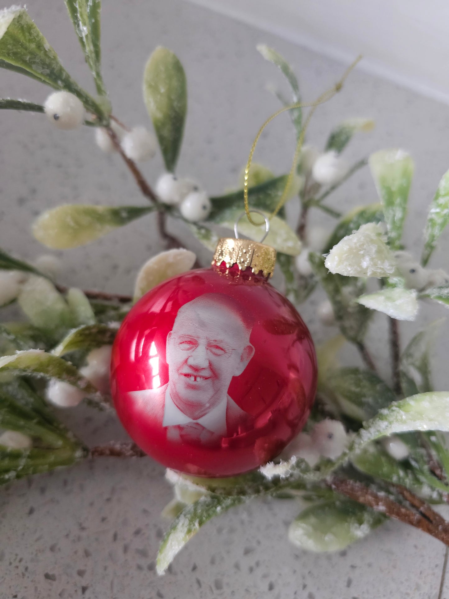 Engraved Photo Glass Bauble, Christmas Keepsake Bauble, Personalised Christmas Tree Decoration Ornament