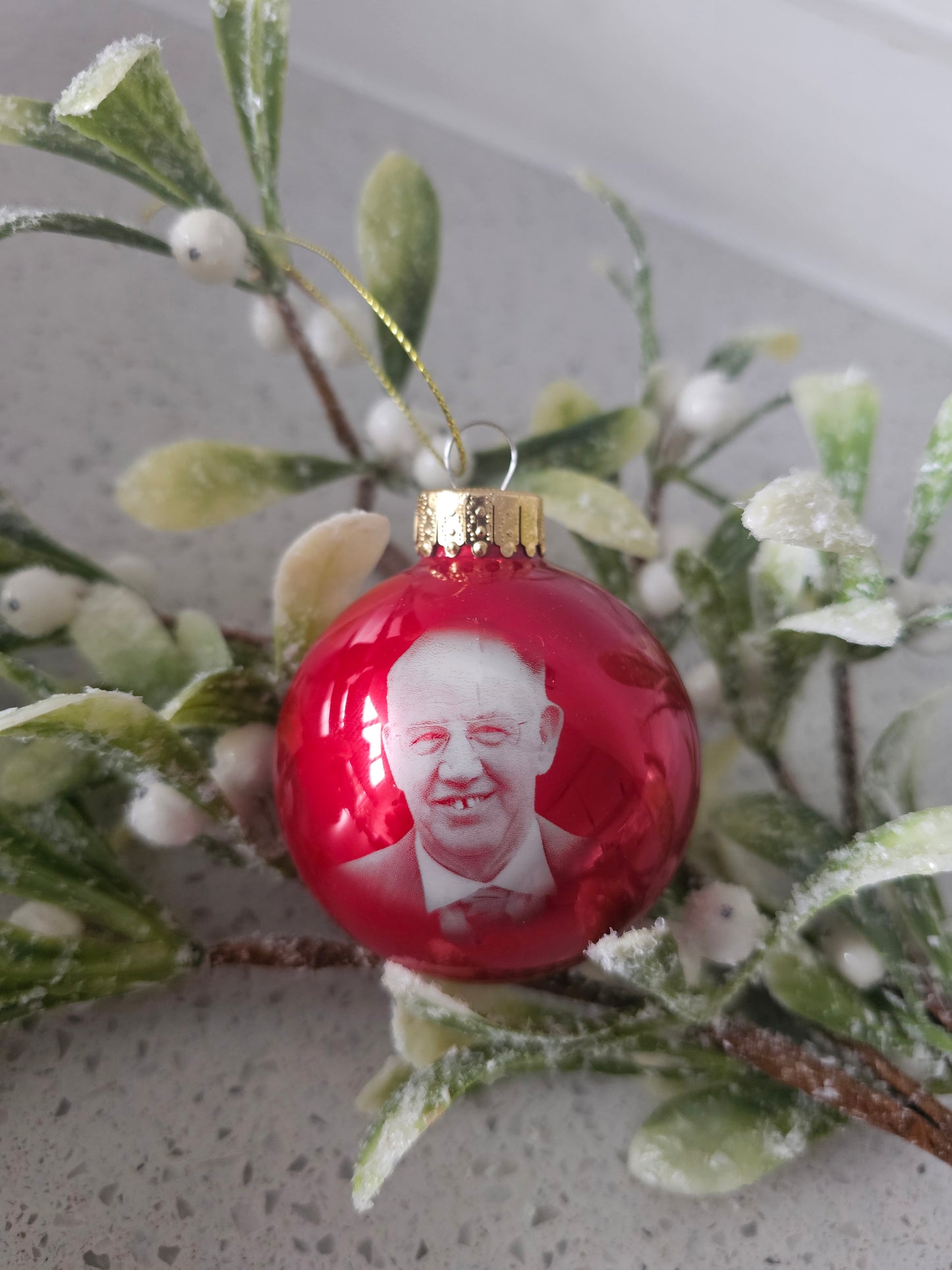 Engraved Photo Glass Bauble, Christmas Keepsake Bauble, Personalised Christmas Tree Decoration Ornament