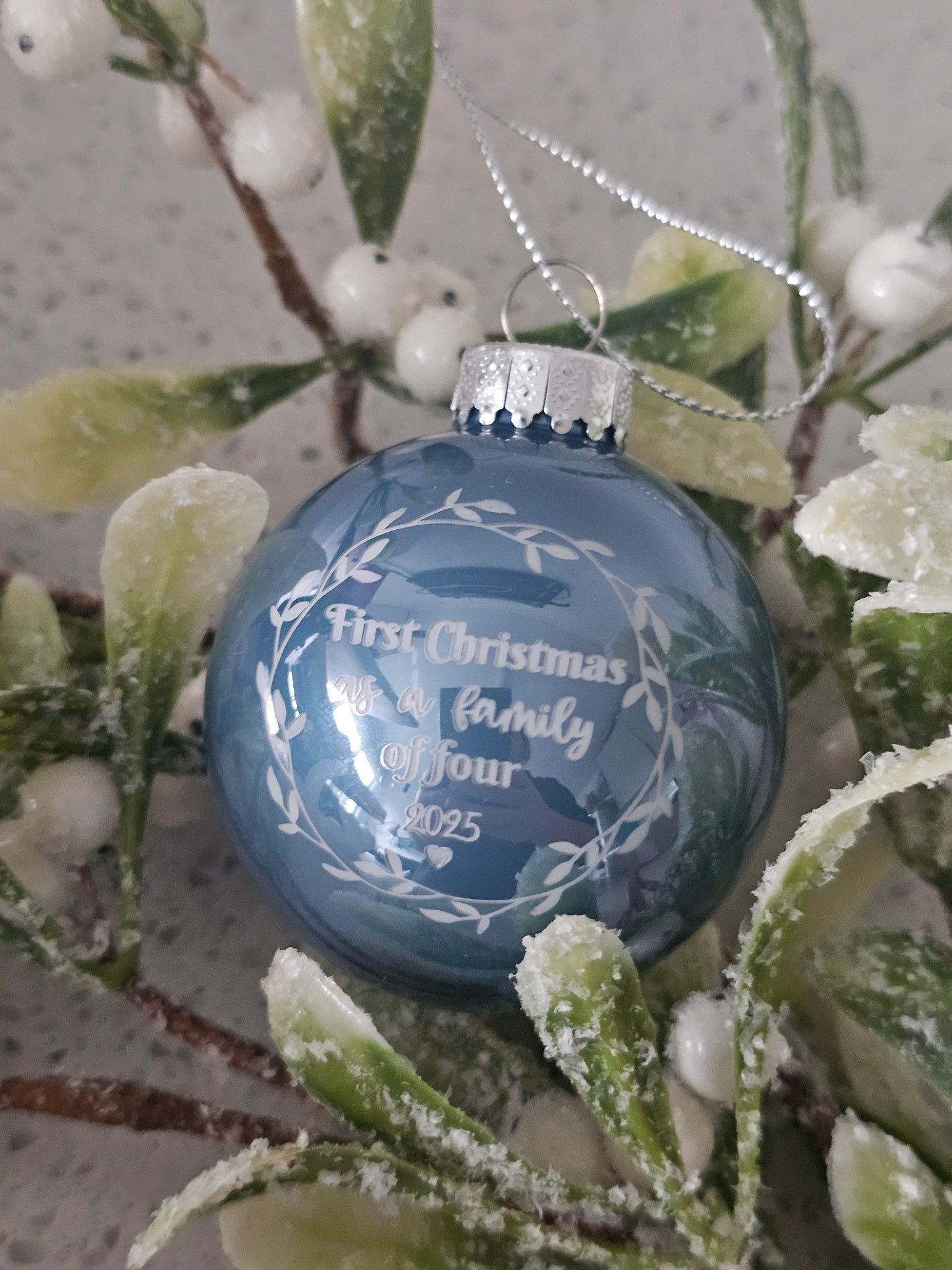 Engraved Photo Glass Bauble, Christmas Keepsake Bauble, Personalised Christmas Tree Decoration Ornament