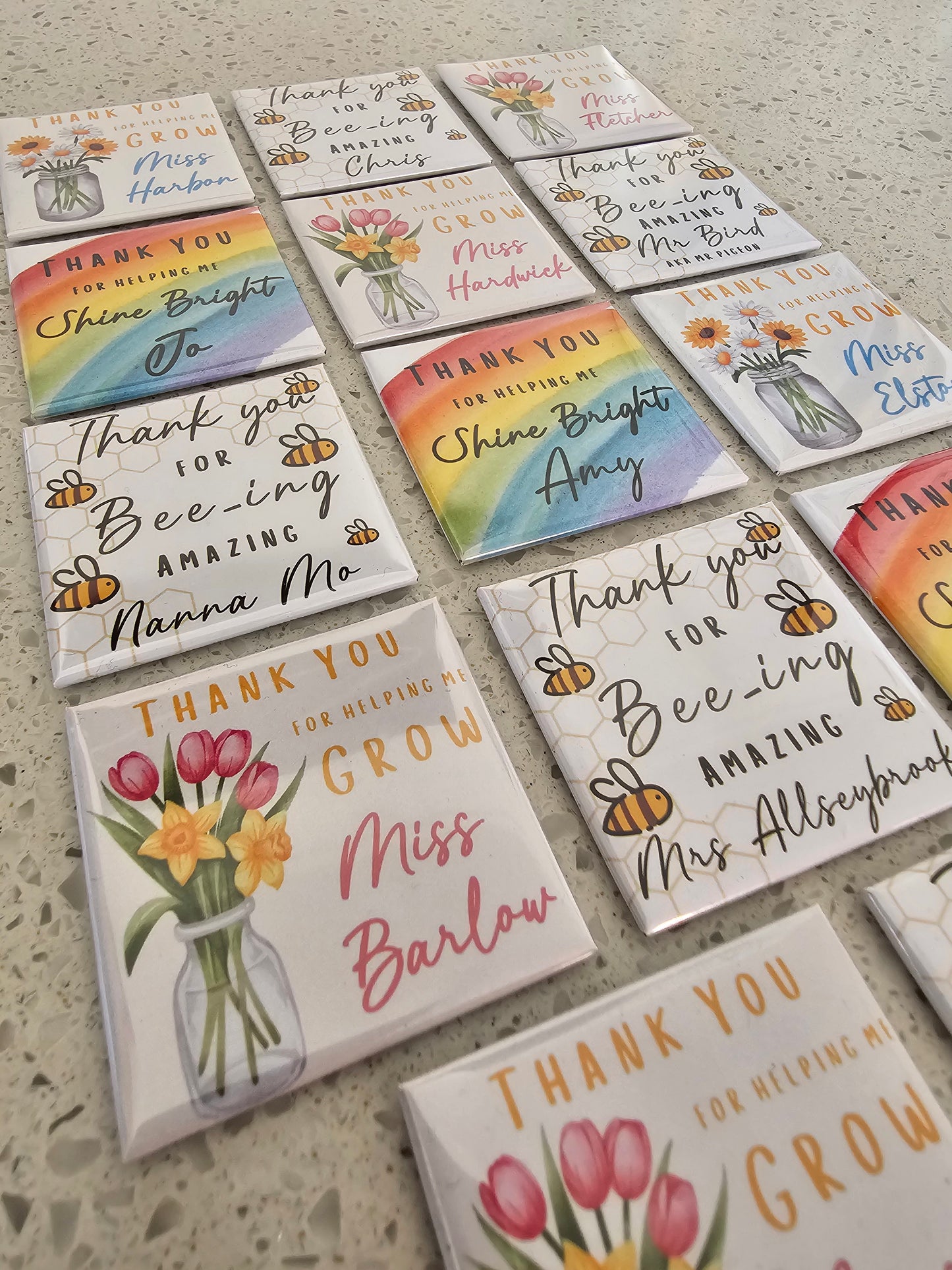 Thank you teacher magnets, Set of 5