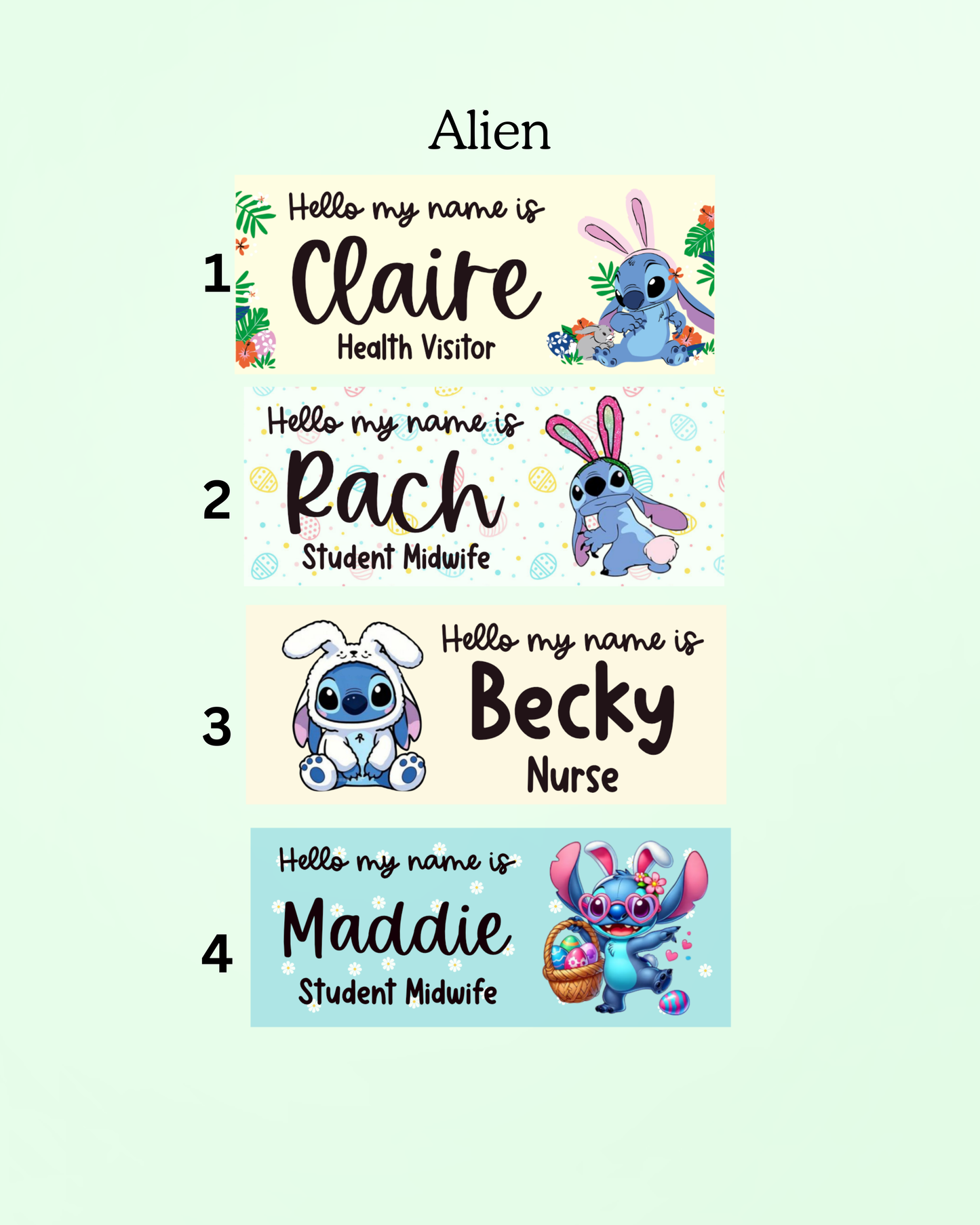 Easter name badge, personalised nurse name badge, midwife name badge, student placement essential, teacher gift