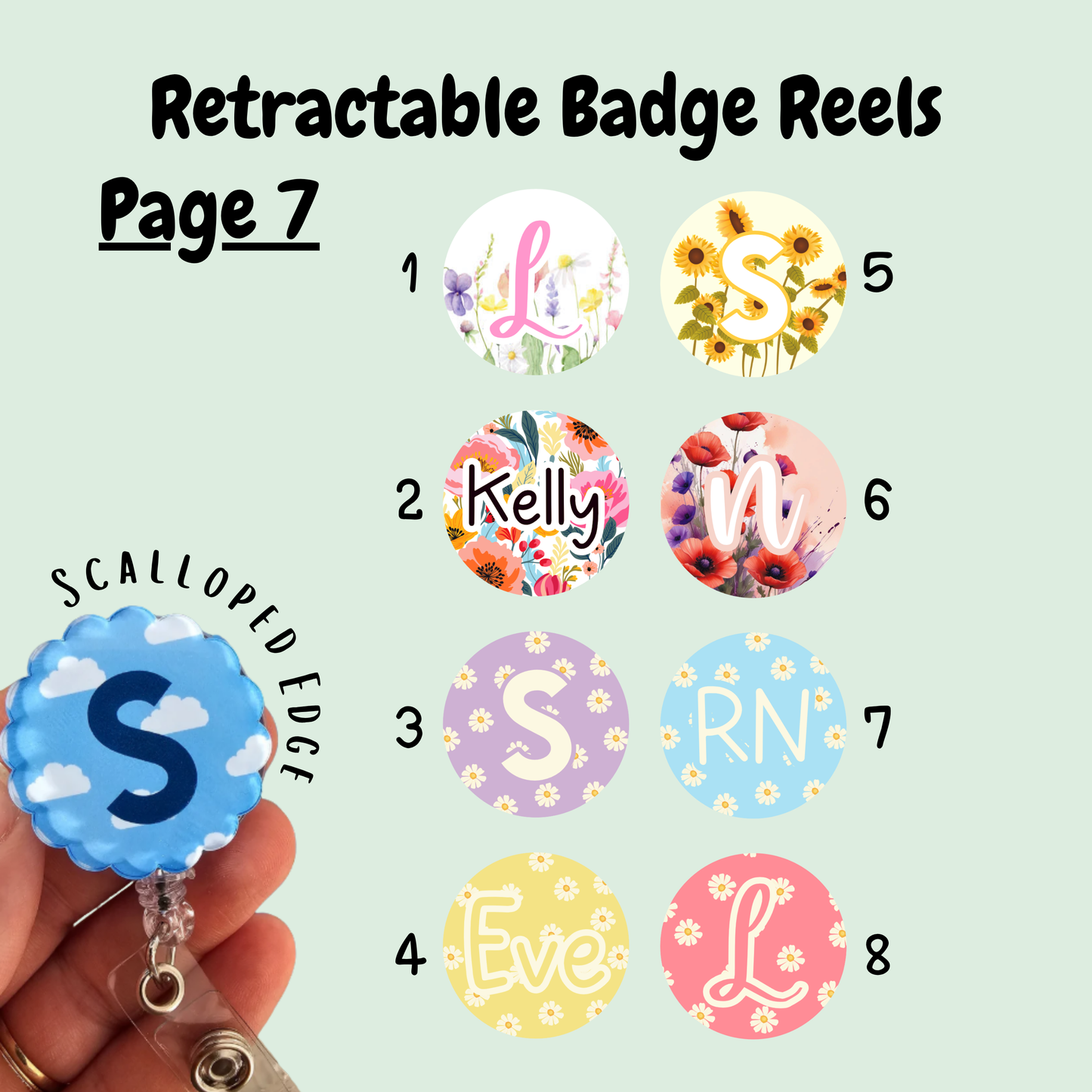 Retractable badge reel, printed badge reel for ID card, nurse, student nurse, midwife, midwifery student, doctor, healthcare personalised badge reel