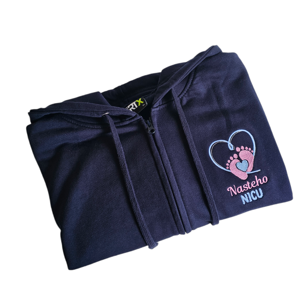 Embroidered Baby Feet Hearts Hoodie - Healthcare - Health Visitor - NICU Design Embroidery