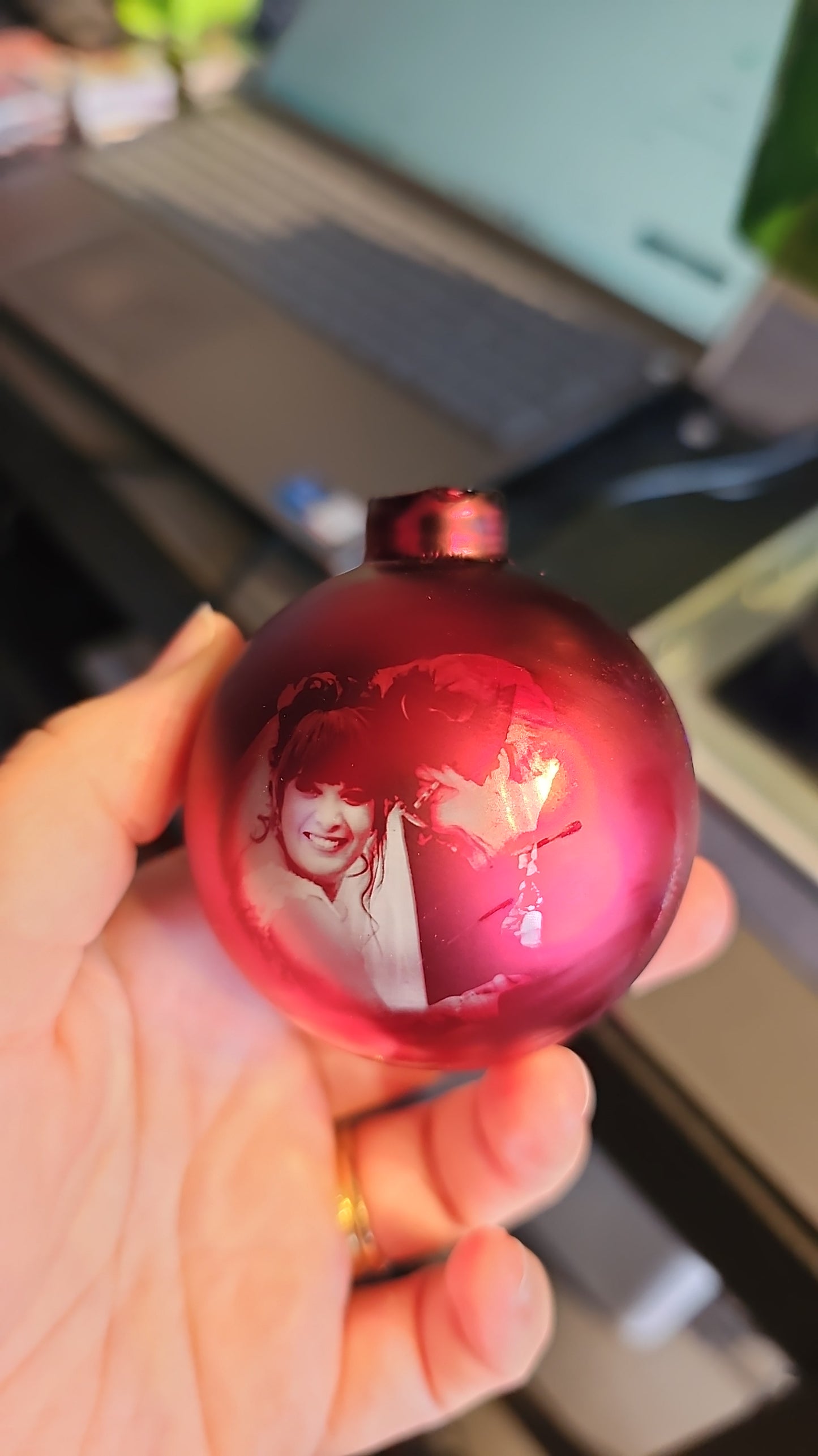 Engraved Photo Glass Bauble, Christmas Keepsake Bauble, Personalised Christmas Tree Decoration Ornament