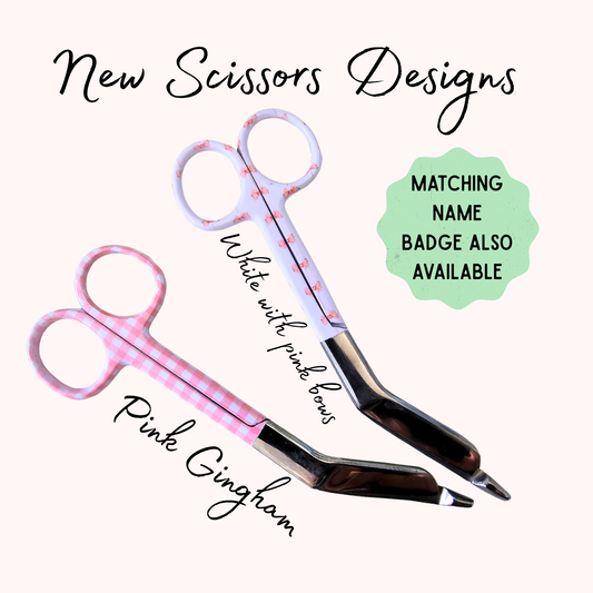 Nurse medical personalised scissors, scissors for midwife, doctor, paramedic, student nurse, student midwife, nurse pastel colour scissors pink