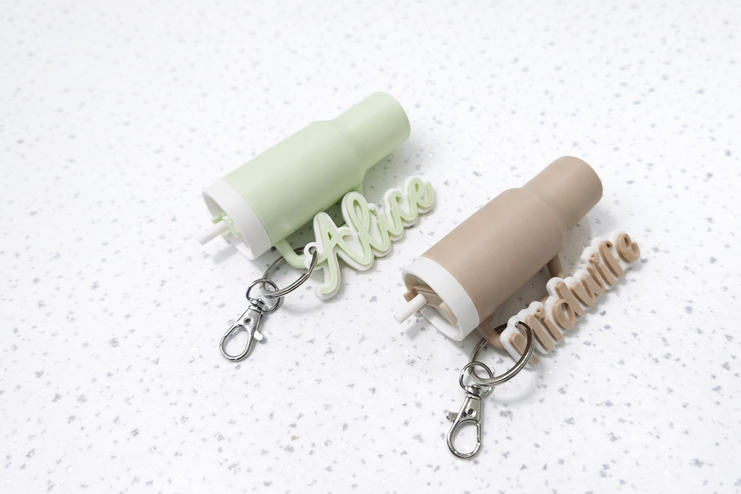 Personalised Mini Stanley inspired Cup Keyring, Lipbalm holder Keychain Cup with Name