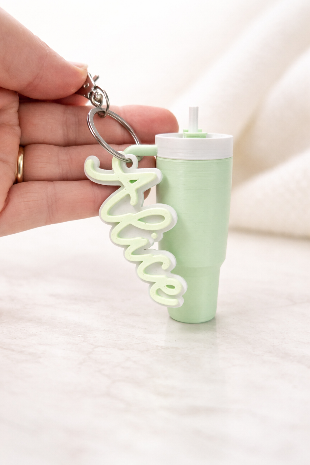 Personalised Mini Stanley inspired Cup Keyring, Lipbalm holder Keychain Cup with Name