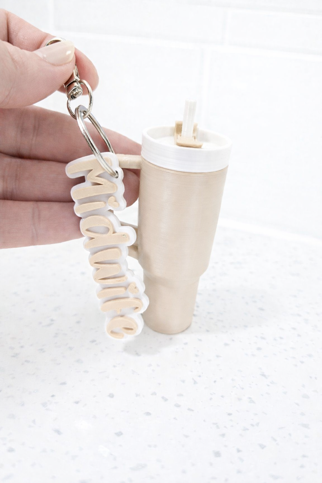 Personalised Mini Stanley inspired Cup Keyring, Lipbalm holder Keychain Cup with Name