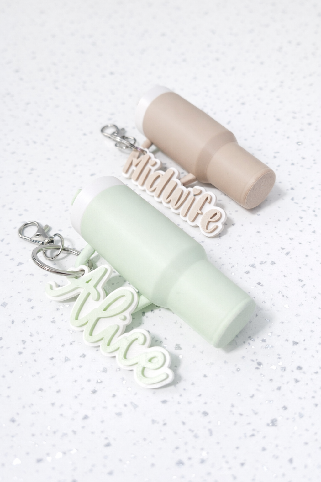 Personalised Mini Stanley inspired Cup Keyring, Lipbalm holder Keychain Cup with Name