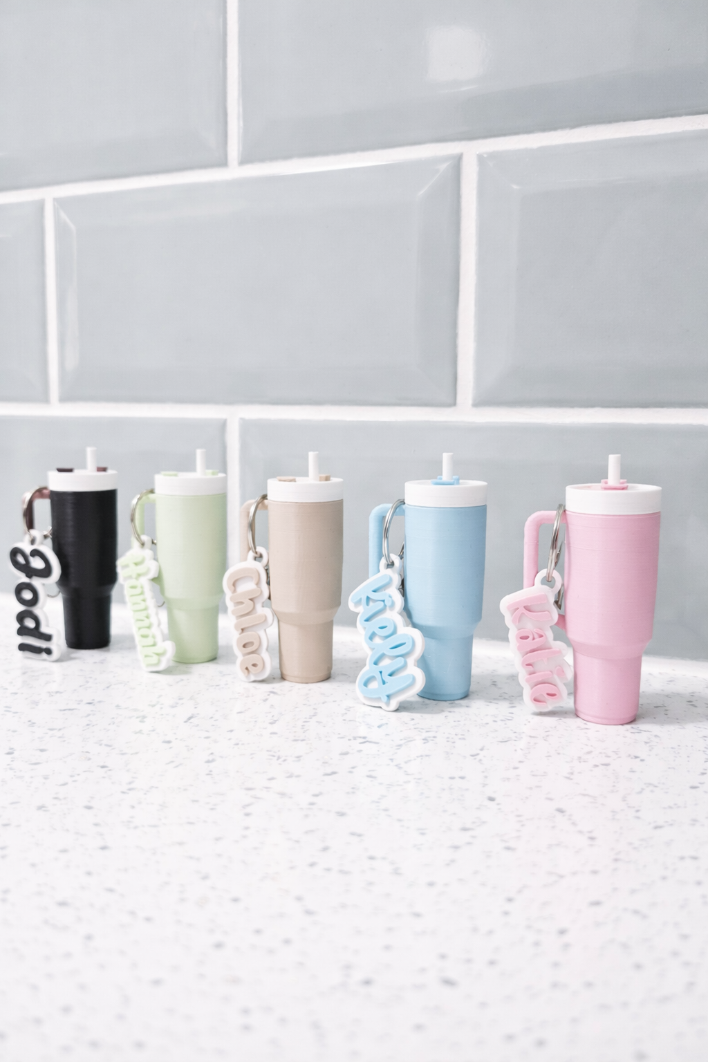 Personalised Mini Stanley inspired Cup Keyring, Lipbalm holder Keychain Cup with Name