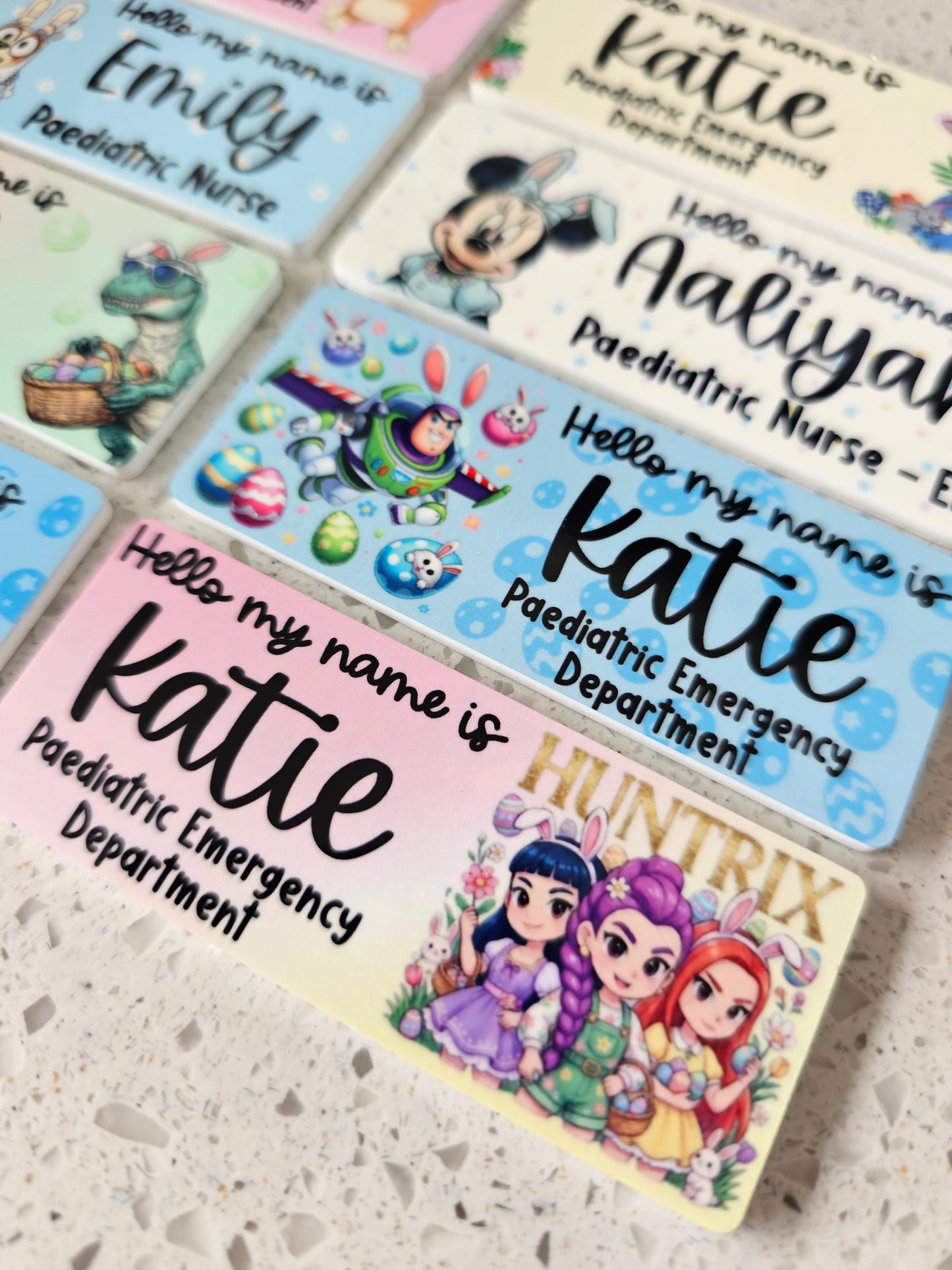 Easter name badge, personalised nurse name badge, midwife name badge, student placement essential, teacher gift