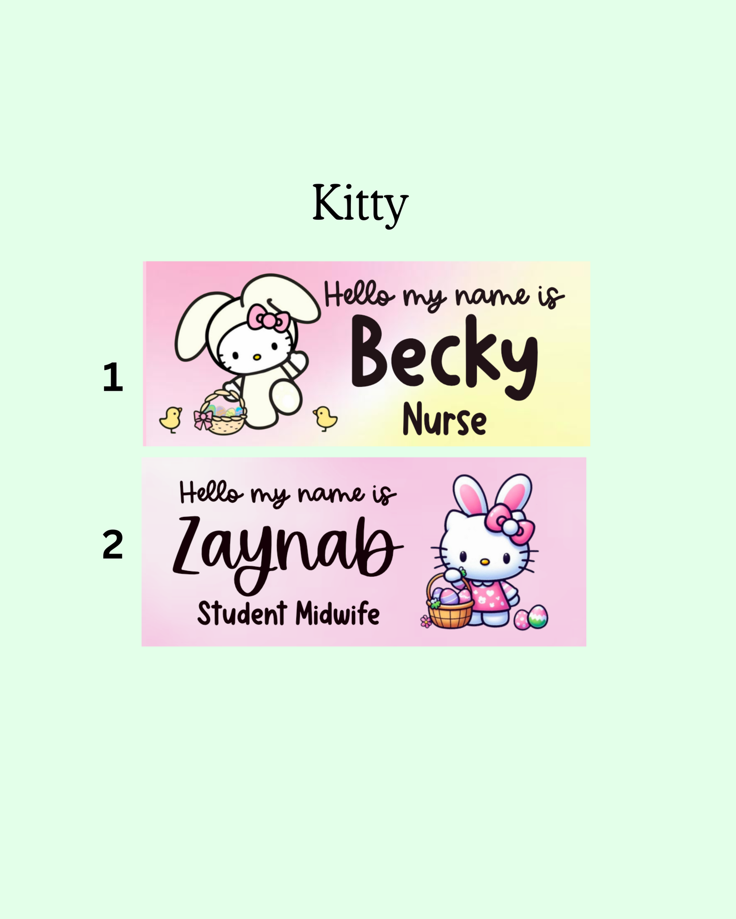 Easter name badge, personalised nurse name badge, midwife name badge, student placement essential, teacher gift