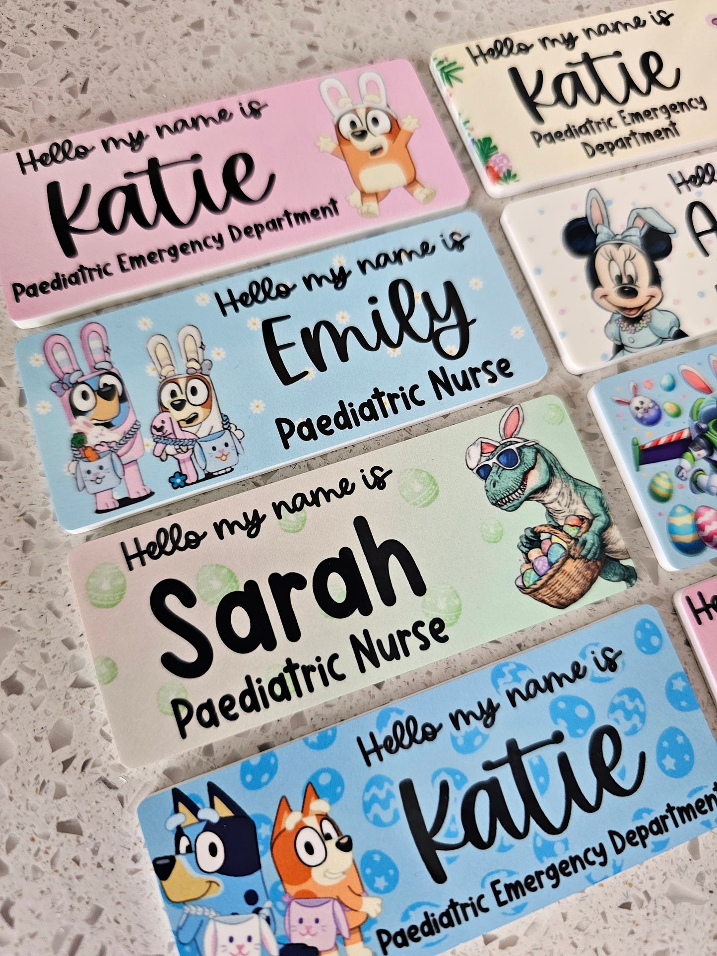 Easter name badge, personalised nurse name badge, midwife name badge, student placement essential, teacher gift