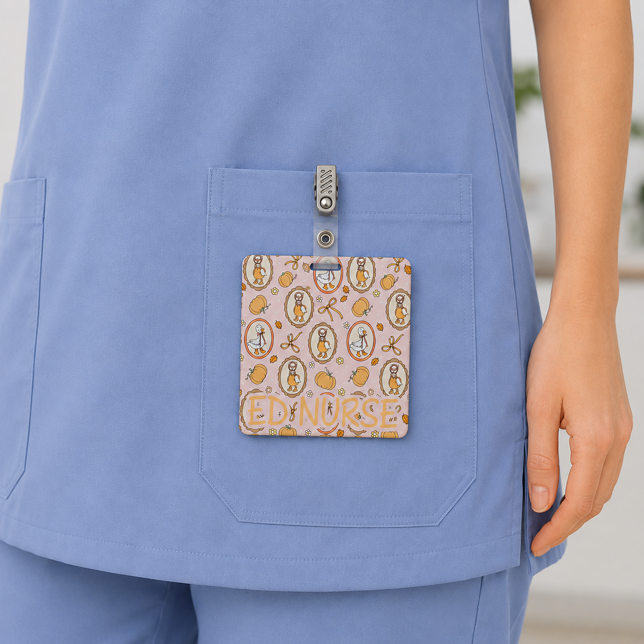 Halloween badge reel, personalised retractable reel, halloween theme nurse badge, midwife, student nurse.