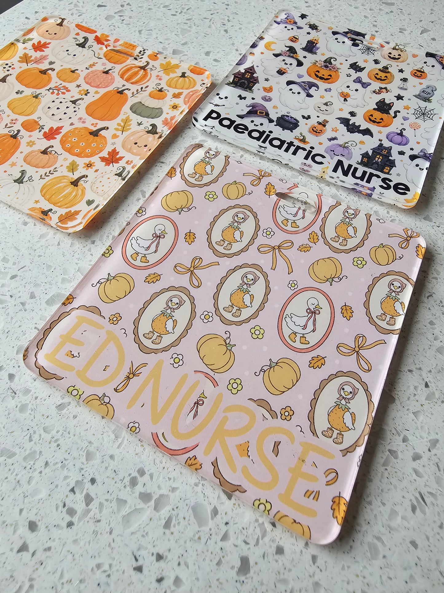 Halloween badge reel, personalised retractable reel, halloween theme nurse badge, midwife, student nurse.