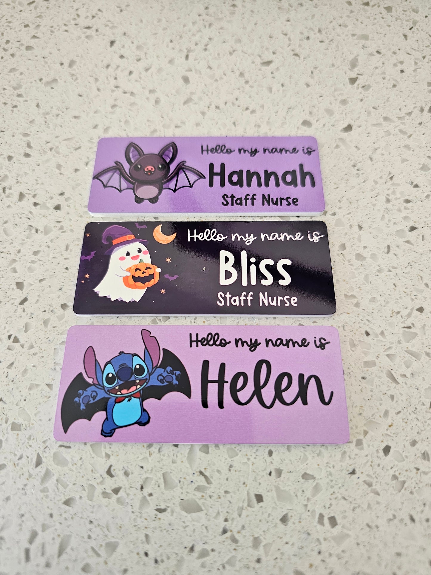 Halloween Name Badges - ALL HALLOWEEN DESIGNS - Nurse, Midwife, Student Nurse, Student Midwife, Healthcare, Carer, NHS Name Badge