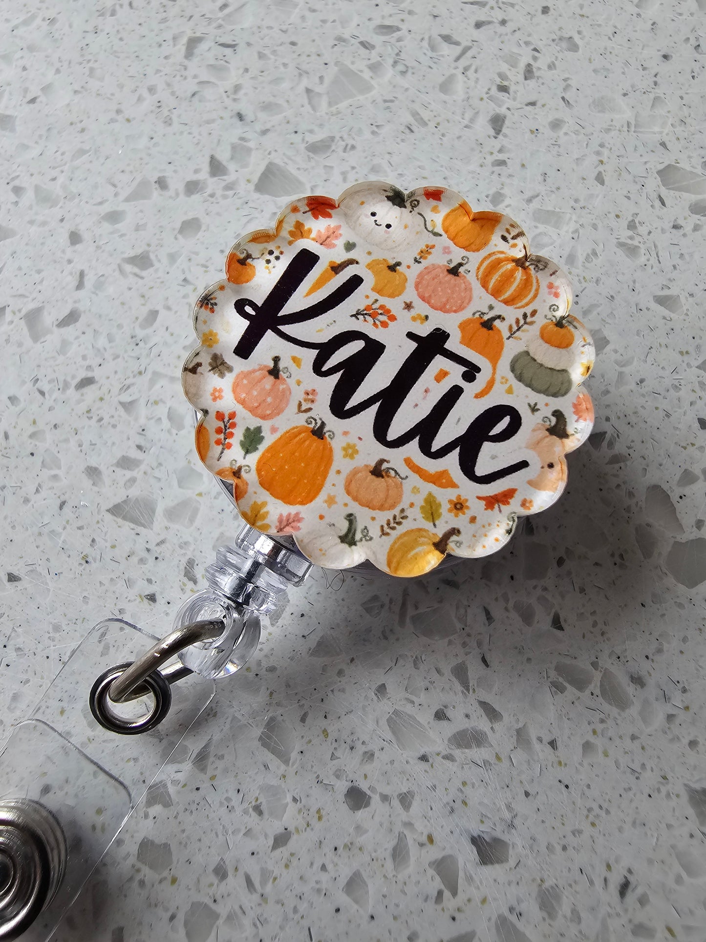 Halloween badge reel, personalised retractable reel, halloween theme nurse badge, midwife, student nurse.