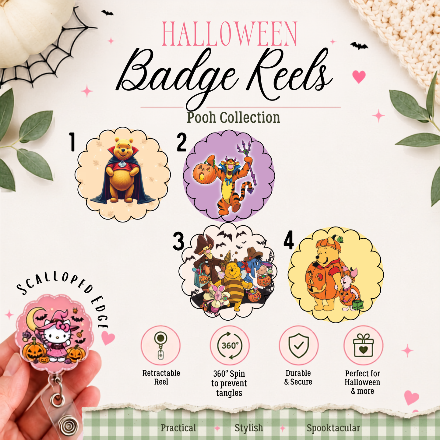Halloween Badge Reels, Character Reels, Retractable Reel For Nurse, Midwife, Student Nurse, Doctor, Healthcare