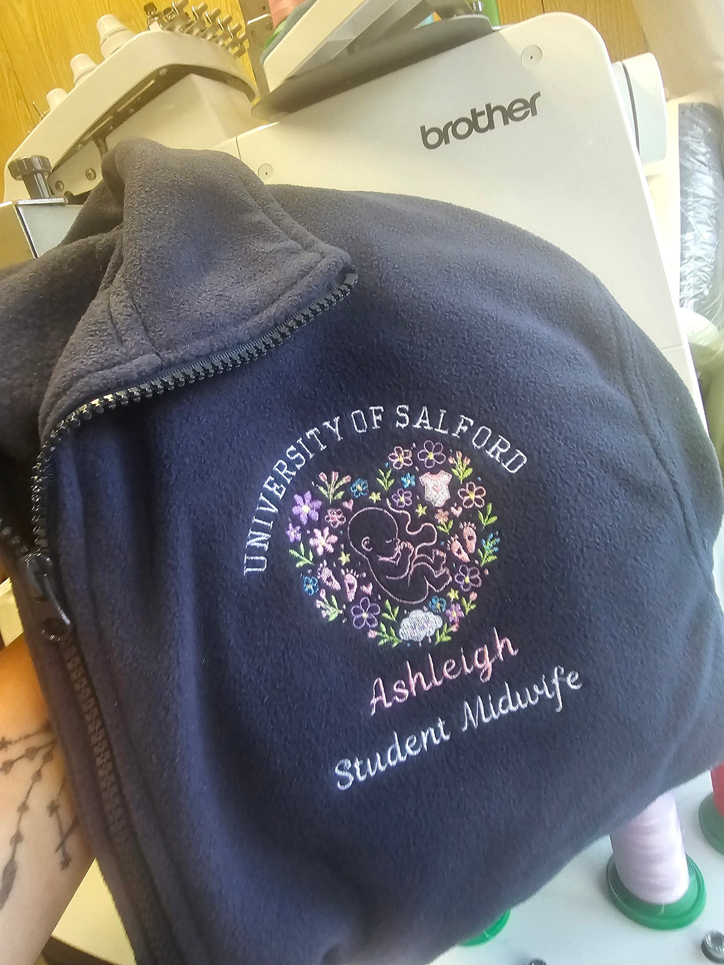 Personalised embroidered fleece for student midwife, midwife fleece, nicu nurse personalised name fleece, healthcare jacket, doctor fleece gift