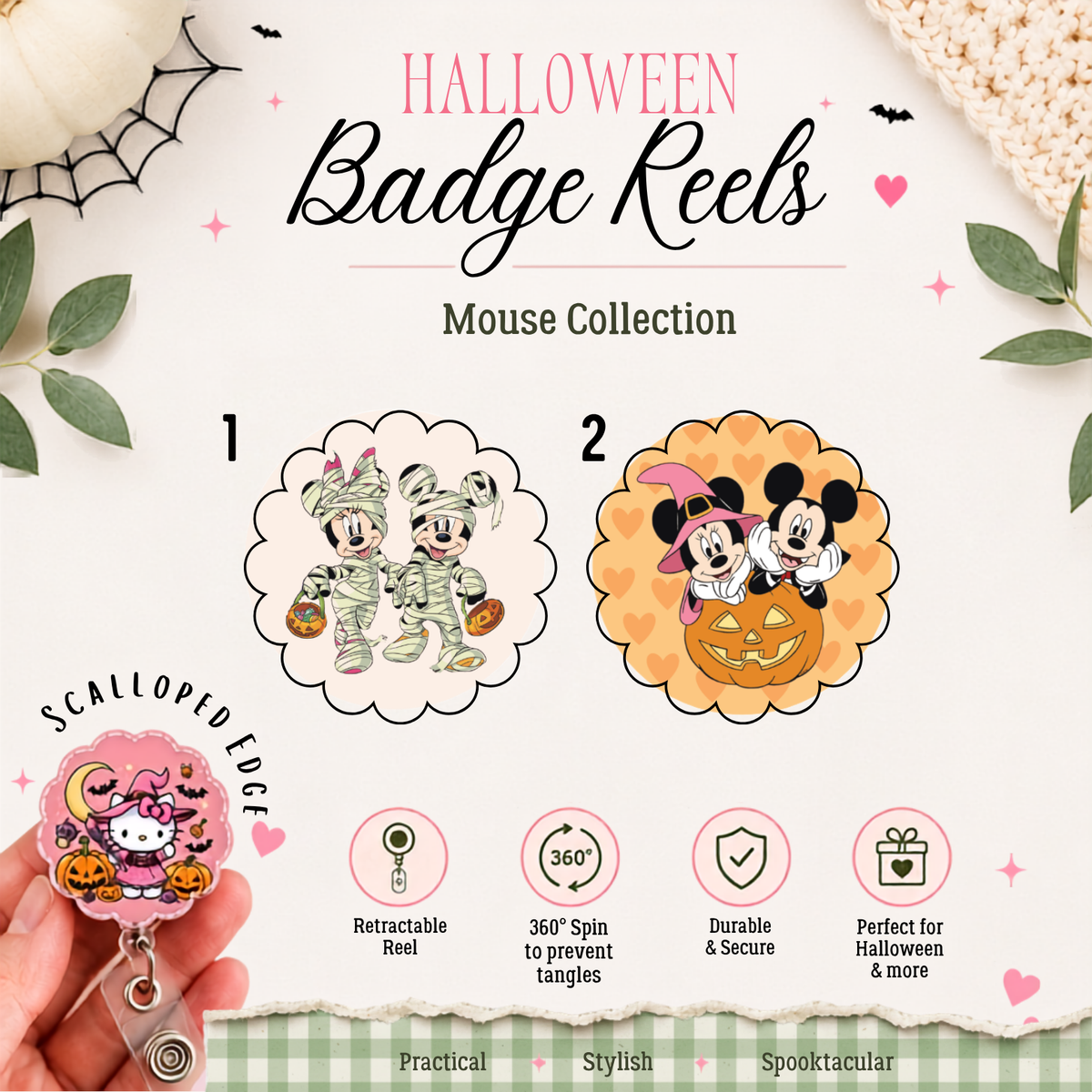 Halloween Badge Reels, Character Reels, Retractable Reel For Nurse, Midwife, Student Nurse, Doctor, Healthcare