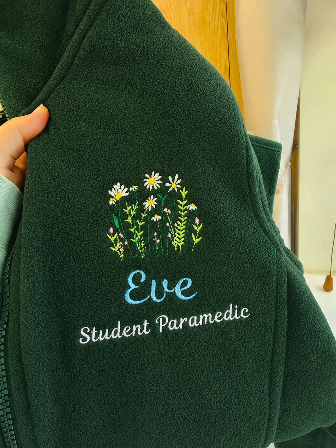 Personalised Green Full Fleece, Embroidered Workwear