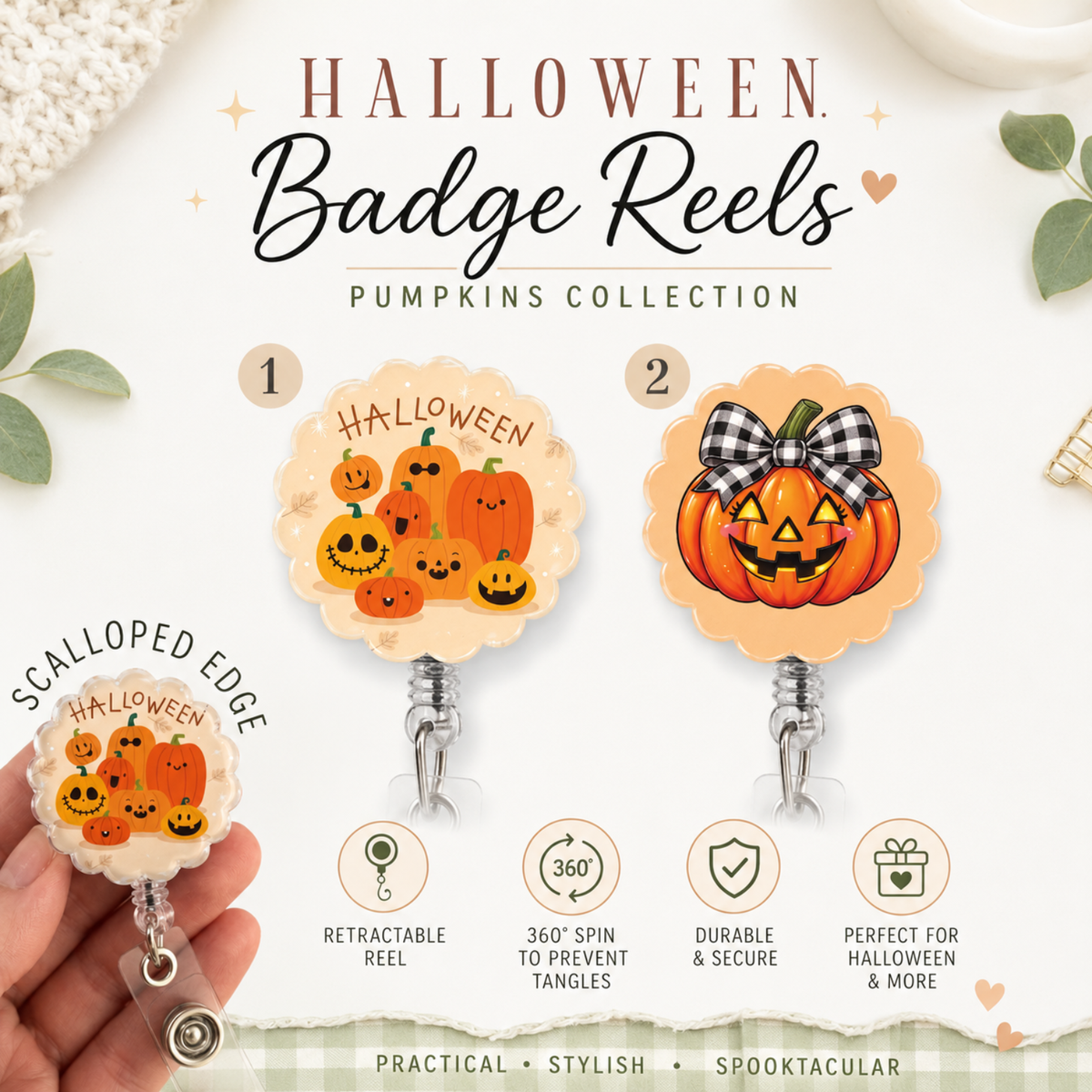 Halloween Badge Reels, Character Reels, Retractable Reel For Nurse, Midwife, Student Nurse, Doctor, Healthcare
