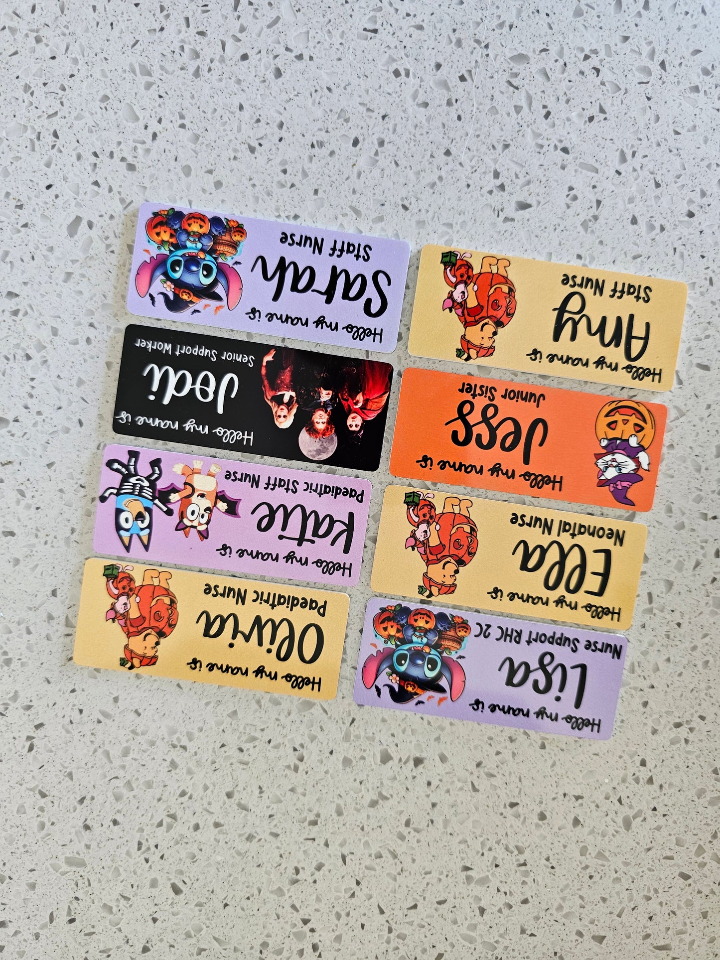 Halloween Name Badges - ALL HALLOWEEN DESIGNS - Nurse, Midwife, Student Nurse, Student Midwife, Healthcare, Carer, NHS Name Badge