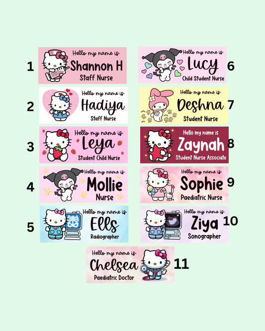 Midwife Name Badge, Nurse Name Badge, NHS Name Badge, Student Midwife Name Badge, Student Nurse Name Badge, Doctor Name Badge - Kitty