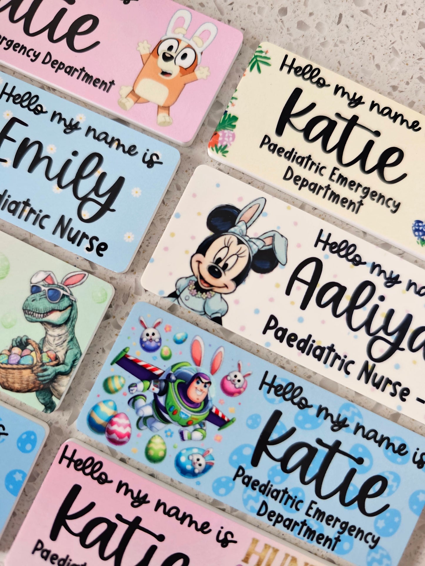 Easter name badge, personalised nurse name badge, midwife name badge, student placement essential, teacher gift