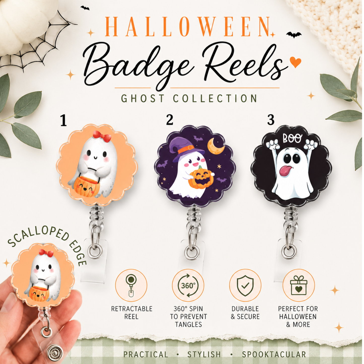 Halloween Badge Reels, Character Reels, Retractable Reel For Nurse, Midwife, Student Nurse, Doctor, Healthcare