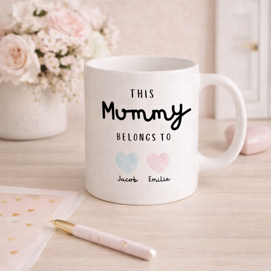 This mummy, nanny, granny belongs to mug, personalised mothers day gift, mothers day mug cup gift, drinkware gift