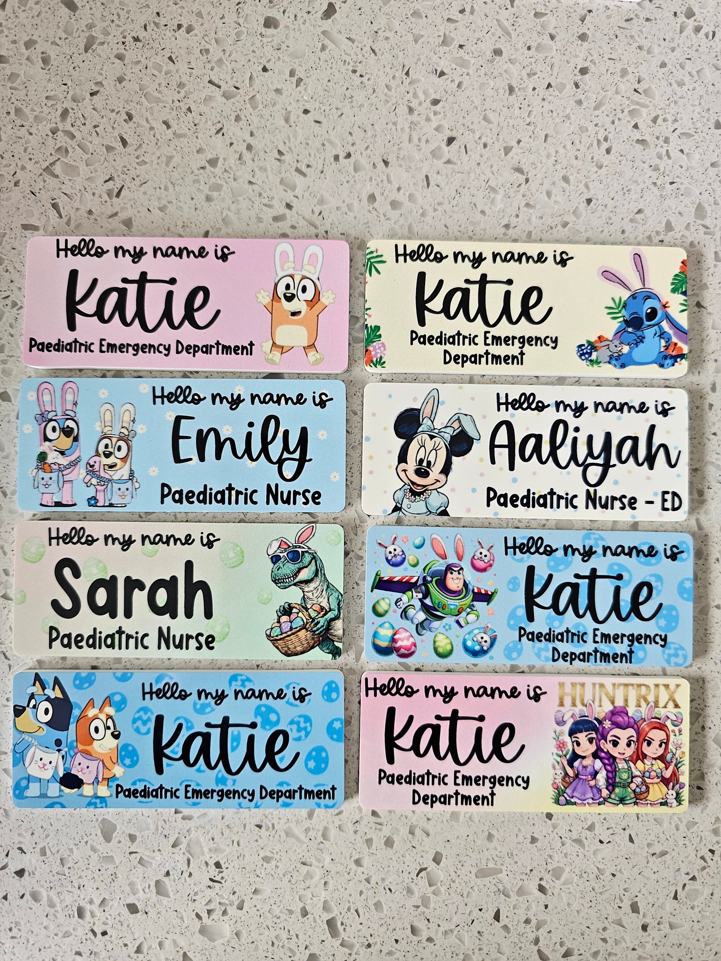 Easter name badge, personalised nurse name badge, midwife name badge, student placement essential, teacher gift