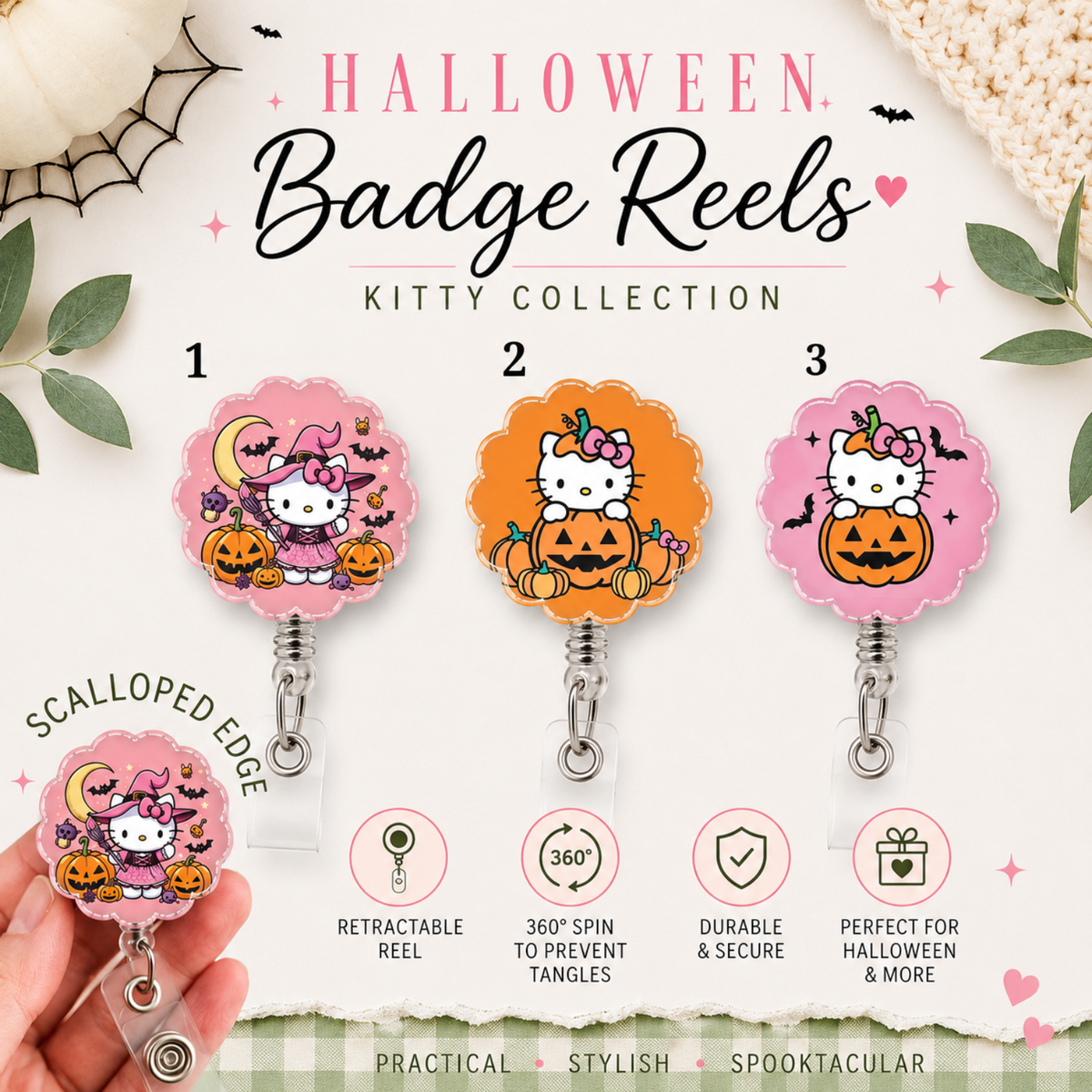 Halloween Badge Reels, Character Reels, Retractable Reel For Nurse, Midwife, Student Nurse, Doctor, Healthcare