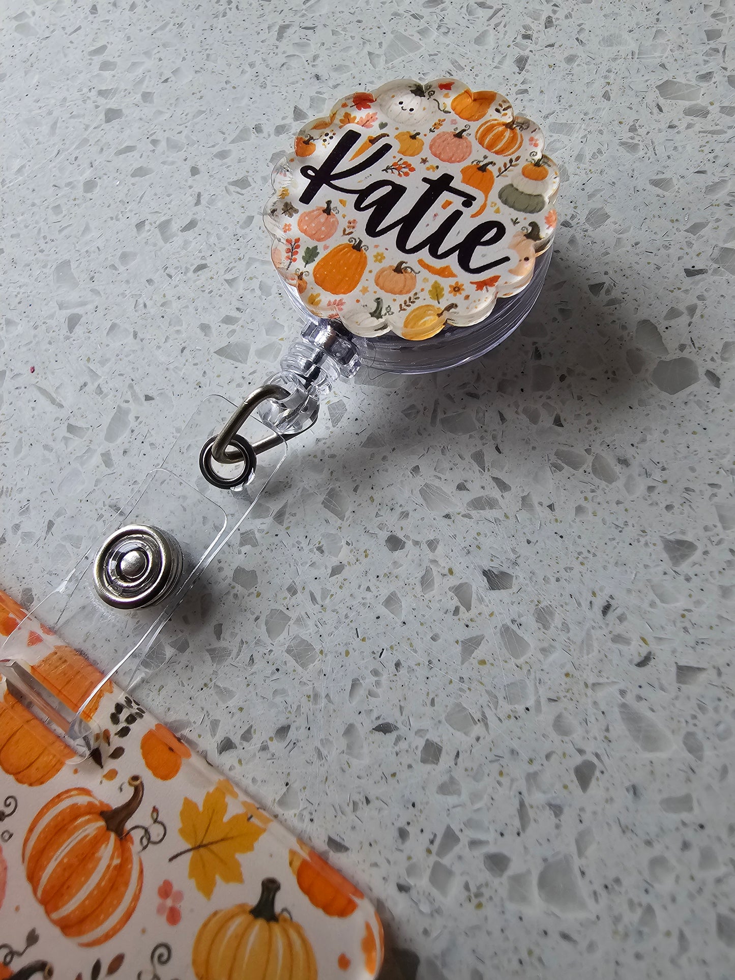 Halloween badge reel, personalised retractable reel, halloween theme nurse badge, midwife, student nurse.